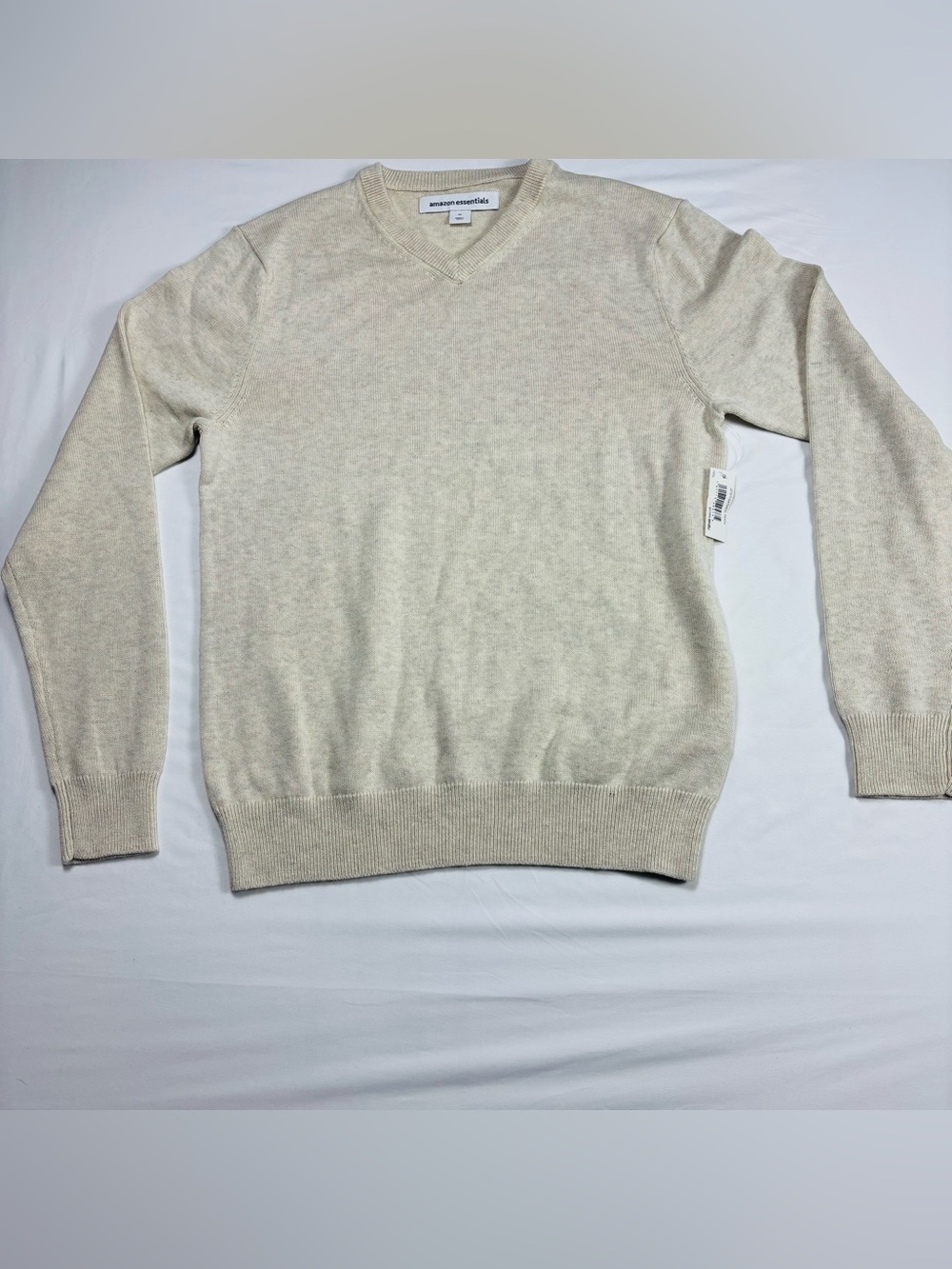 Amazon Essentials Men's V-Neck Sweater in Light Beige